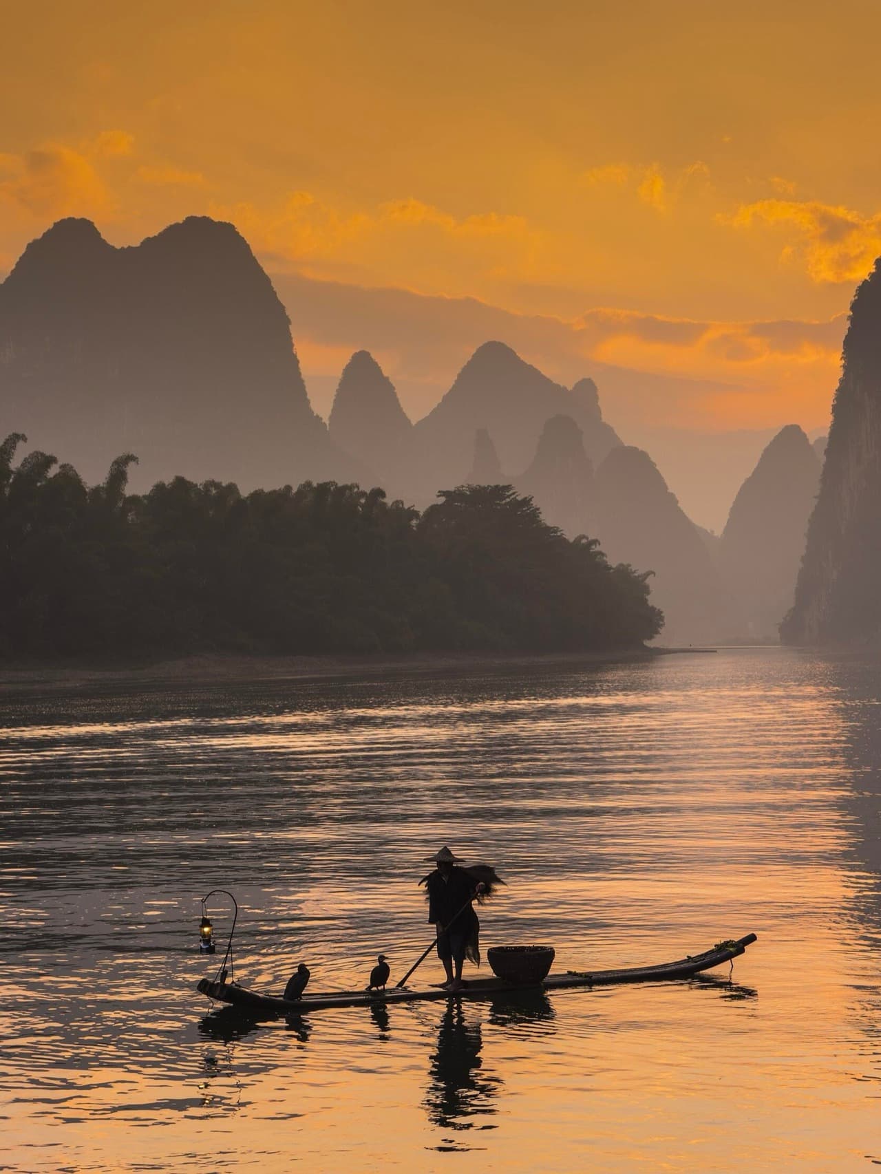 Yangshuo — limestone mountains framing the countryside
