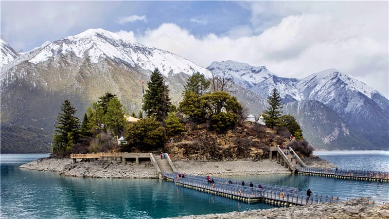 Basomtso Lake — sacred island monastery on turquoise waters